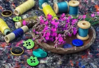 Jigsaw Puzzle Buttons and threads