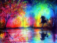Bulmaca Rainbow and horse