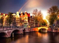 Jigsaw Puzzle Rainbow over Amsterdam