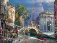 Rompecabezas Rainbow above Venice