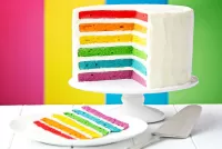 Jigsaw Puzzle Rainbow cake
