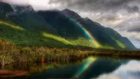 Jigsaw Puzzle Rainbow in the mountains
