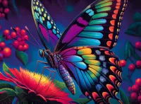 Puzzle rainbow butterfly