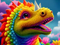 Puzzle rainbow dragon