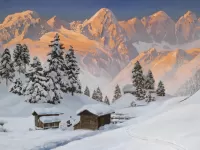 Jigsaw Puzzle Sunrise in Alps