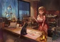 パズル Talking with a cat