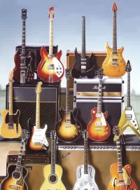 Пазл коллекция гитар