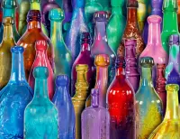 Jigsaw Puzzle colorful bottles