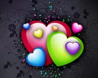 パズル Multicolored hearts