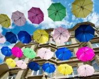Пазл Разноцветные зонты