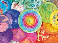 Quebra-cabeça Multicolored umbrellas