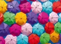 Quebra-cabeça colorful umbrellas