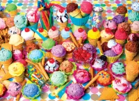 Puzzle colorful ice cream