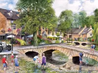 Jigsaw Puzzle River and children