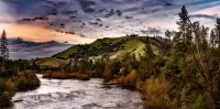 Zagadka river and hill