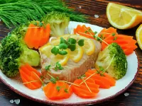 Пазл Рыба и овощи 
