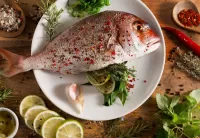 Bulmaca Fish on a plate