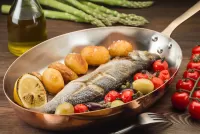 Jigsaw Puzzle Fish with vegetables