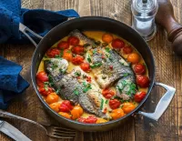 Jigsaw Puzzle Fish with tomatoes