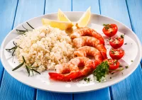 Слагалица Rice and shrimp