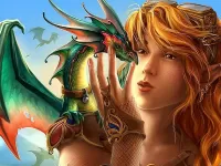Puzzle Redhead with dragon