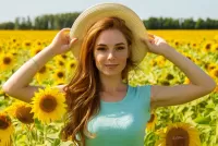 Jigsaw Puzzle Redhead in hat