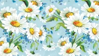 Puzzle Daisies on blue