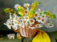 Puzzle Daisies in a basket