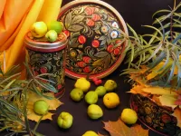 Zagadka painting with apples