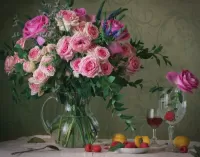 Jigsaw Puzzle Rose in a glass