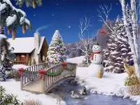 Пазл Рождественский домик