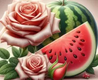Пазл Roses and watermelon