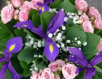 Quebra-cabeça Roses and irises