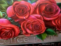 Jigsaw Puzzle Roses and coffee