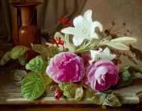 Quebra-cabeça Roses and lilies