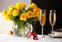 Quebra-cabeça Roses and champagne