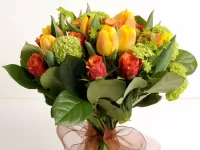 Jigsaw Puzzle Roses and tulips