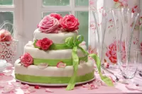 Jigsaw Puzzle Roses on the cake