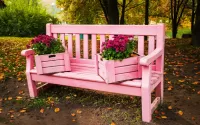 Jigsaw Puzzle Pink bench