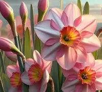 パズル Pink daffodils