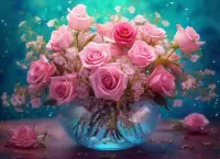 Rompecabezas pink bouquet