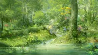 パズル Stream in the forest