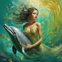 Jigsaw Puzzle Mermaid and dolphin