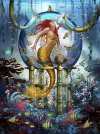 Jigsaw Puzzle Mermaid in a bowl