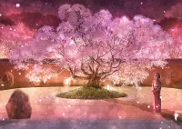 Bulmaca Sakura and lanterns