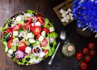 Puzzle Salad and flowers