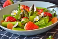 Jigsaw Puzzle Salad with strawberries