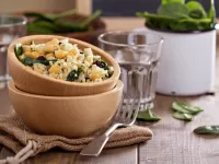 Jigsaw Puzzle salad with rice