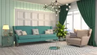 Zagadka Light green living room