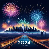 Quebra-cabeça Fireworks in honor of 2024